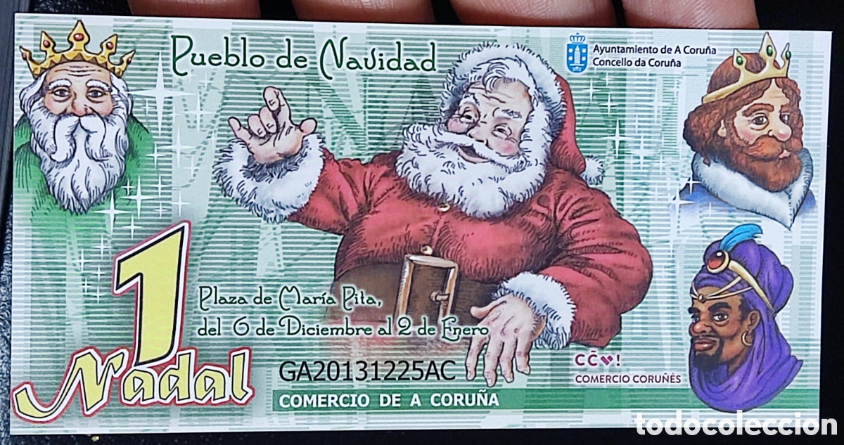 Notas locais: Vale - Comercios de A Coru&ntilde;a (2014)- A Coru&ntilde;a (Galicia) - 1 Nadal