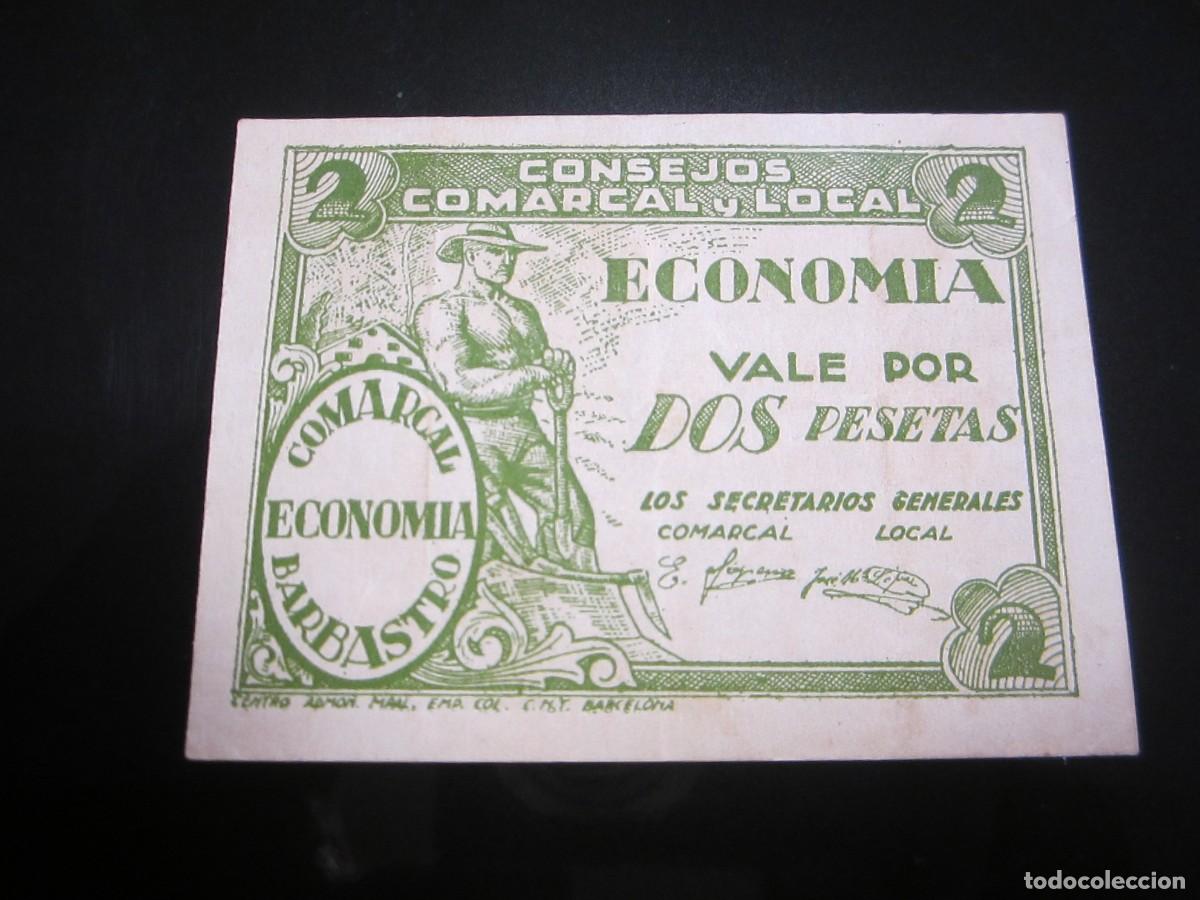 Billetes locales: 2 PESETAS DE BARBASTRO (HUESCA) - Foto 1