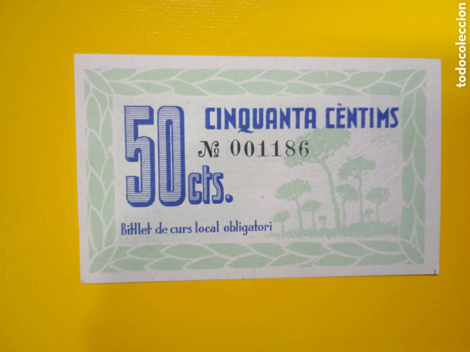 Billetes locales: Billete de 50 c&egrave;ntimos de Montmel&oacute; 1937 - Foto 2