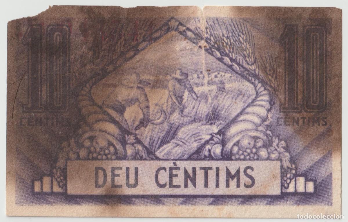 Billetes locales: Barcelona billete de 10 c&eacute;ntimos - Foto 2