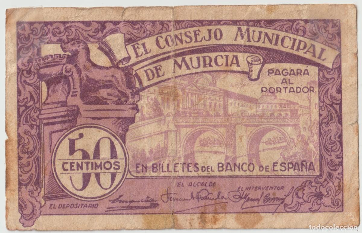 Billetes locales: Murcia billete de 50 c&eacute;ntimos - Foto 1