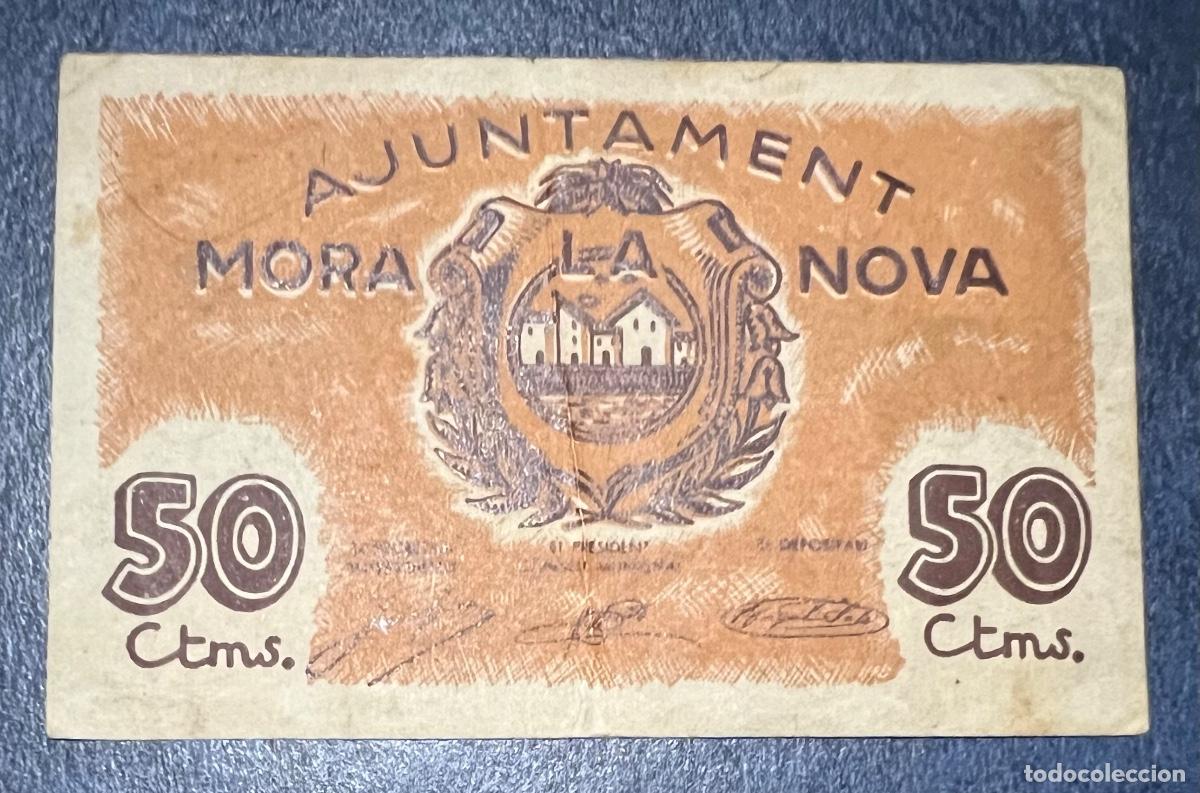 Billetes locales: Billete 50 C&eacute;ntimos Mora la Nova (Tarragona), 1937 - Foto 1