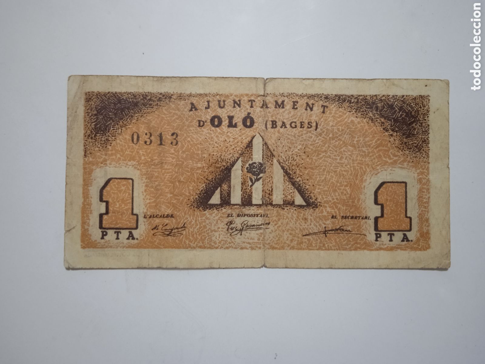 Lokale Banknoten: Billete local Olo Santa Maria 1 peseta 1937 Barcelona