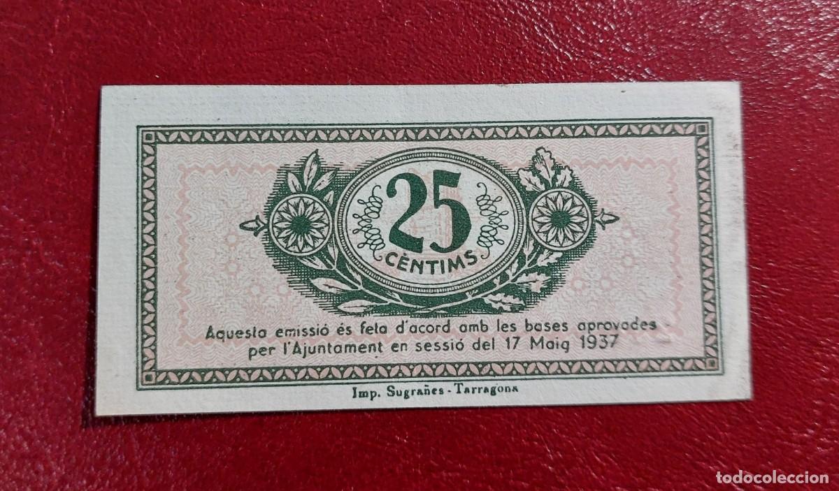 Billetes locales: Billete local de 25 c&eacute;ntimos de TARRAGONA - Foto 2