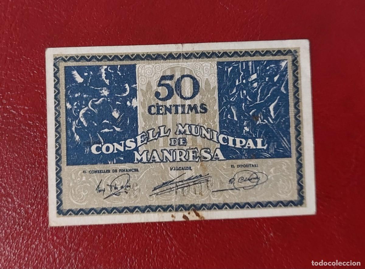 Billetes locales: Billete local de 50 c&eacute;ntimos de MANRESA - Foto 1