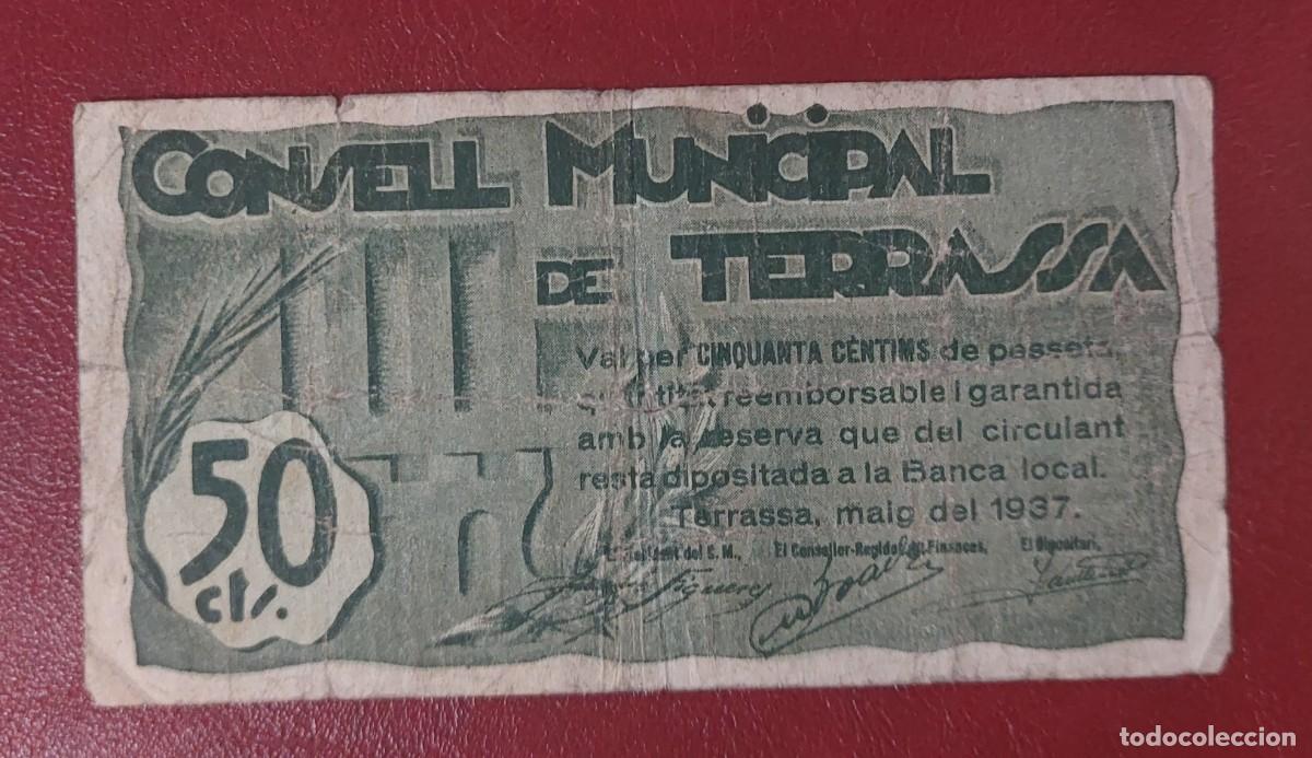 Billetes locales: Billete local de 50 c&eacute;ntimos de TERRASSA - Foto 1