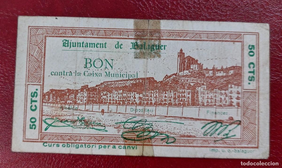 Billetes locales: Billete local de 50 c&eacute;ntimos de BALAGUER - Foto 1