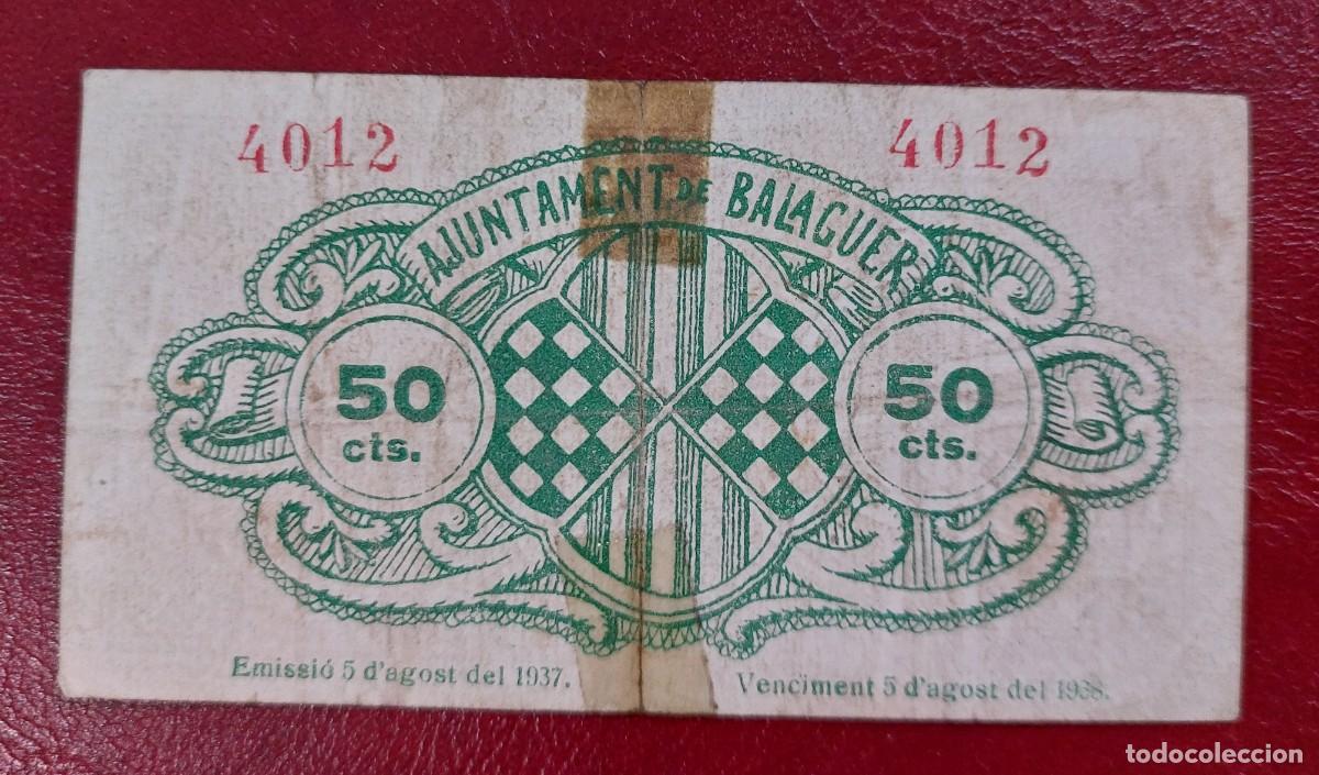 Billetes locales: Billete local de 50 c&eacute;ntimos de BALAGUER - Foto 2