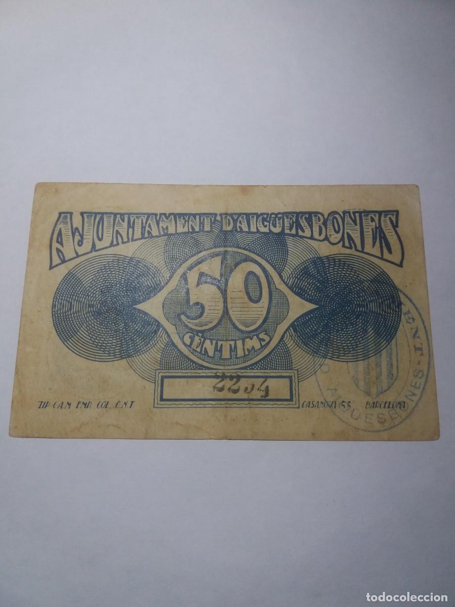 Billetes locales: Billete 50 C&egrave;ntims Ajuntament DAIGUESBONES - Foto 2