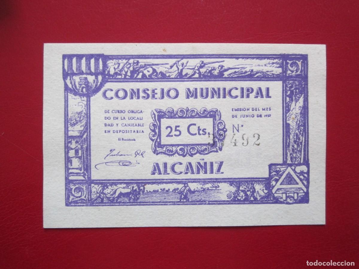 Billetes locales: BILLETE LOCAL DE 25 CENTIMOS ALCA&Ntilde;IZ - Foto 1