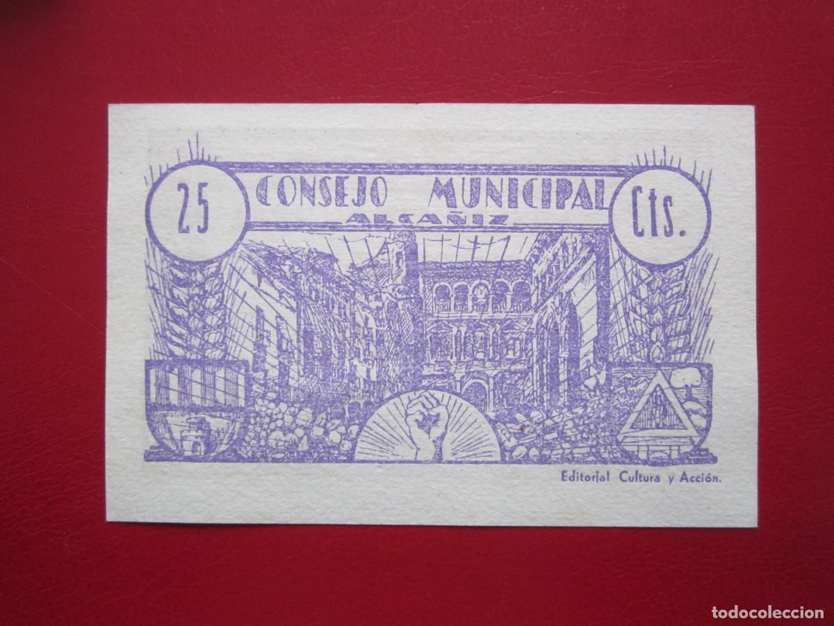 Billetes locales: BILLETE LOCAL DE 25 CENTIMOS ALCA&Ntilde;IZ - Foto 2