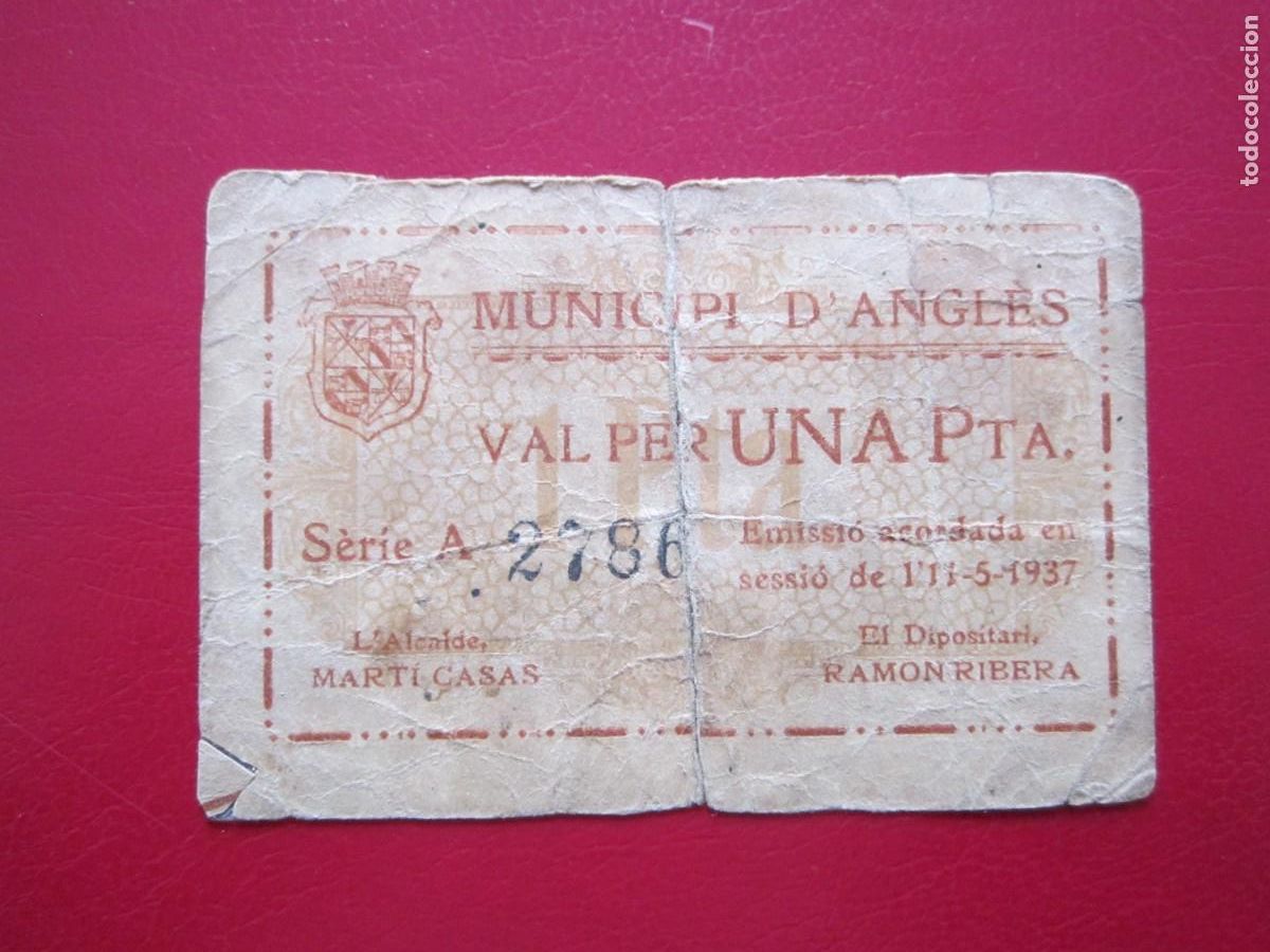 Billetes locales: BILLETE LOCAL DE 1 PESETA ANGLES - Foto 1