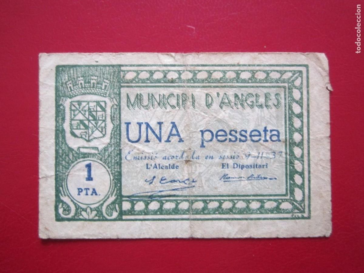 Billetes locales: BILLETE LOCAL DE 1 PESETA ANGLES - Foto 1