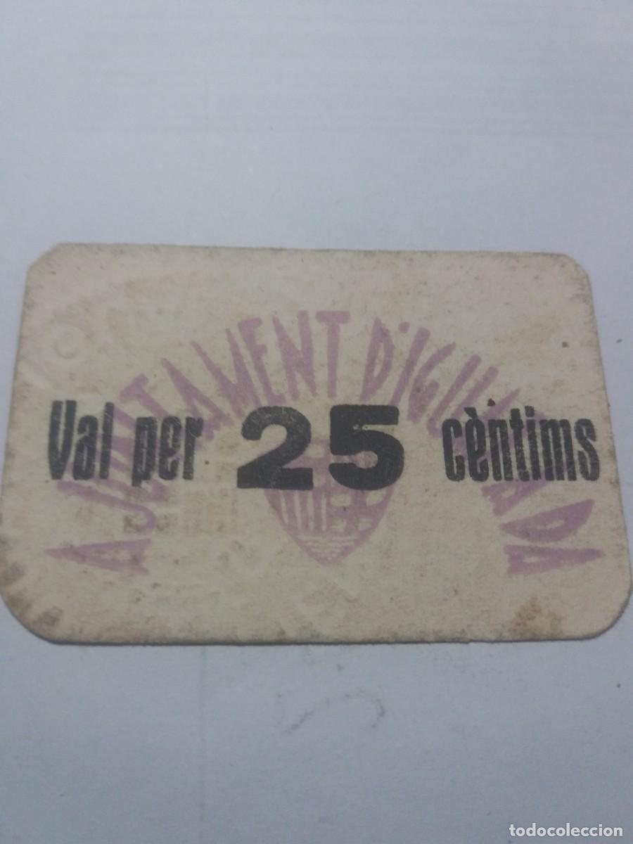 Billetes locales: Billete 25 C&egrave;ntims Ajuntament IGUALADA - Foto 1