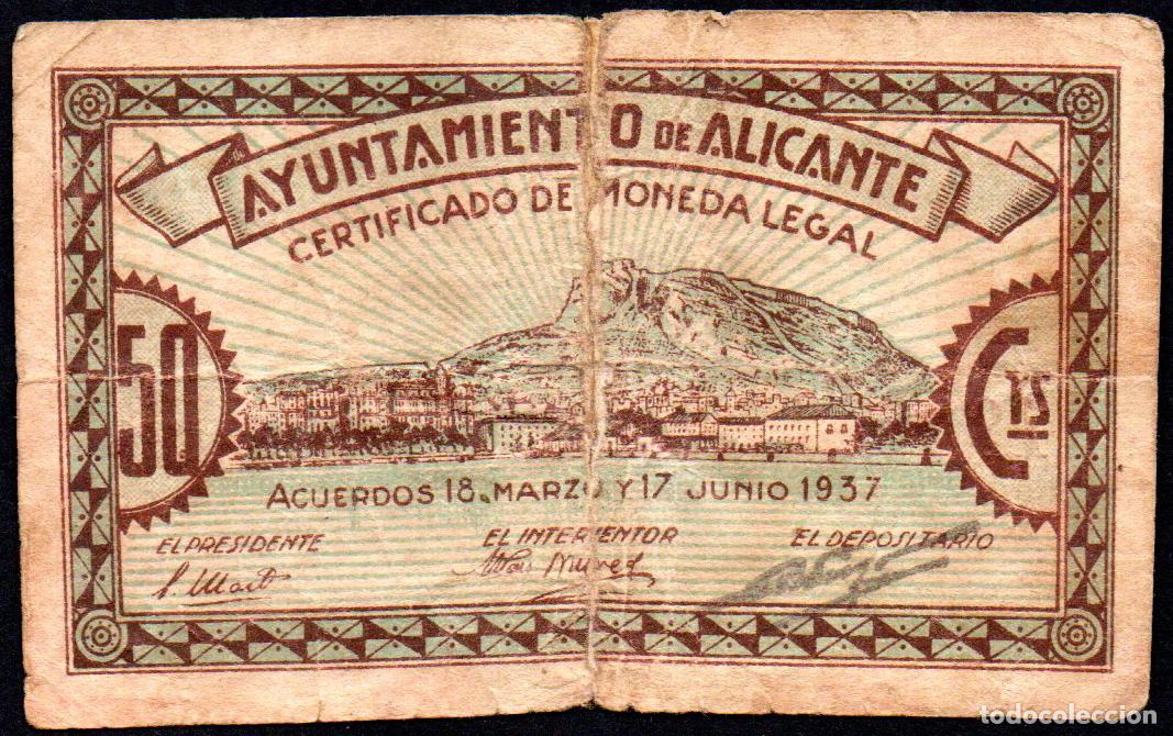 Billetes locales: ALICANTE - 50 Centimos 1937 - Foto 1