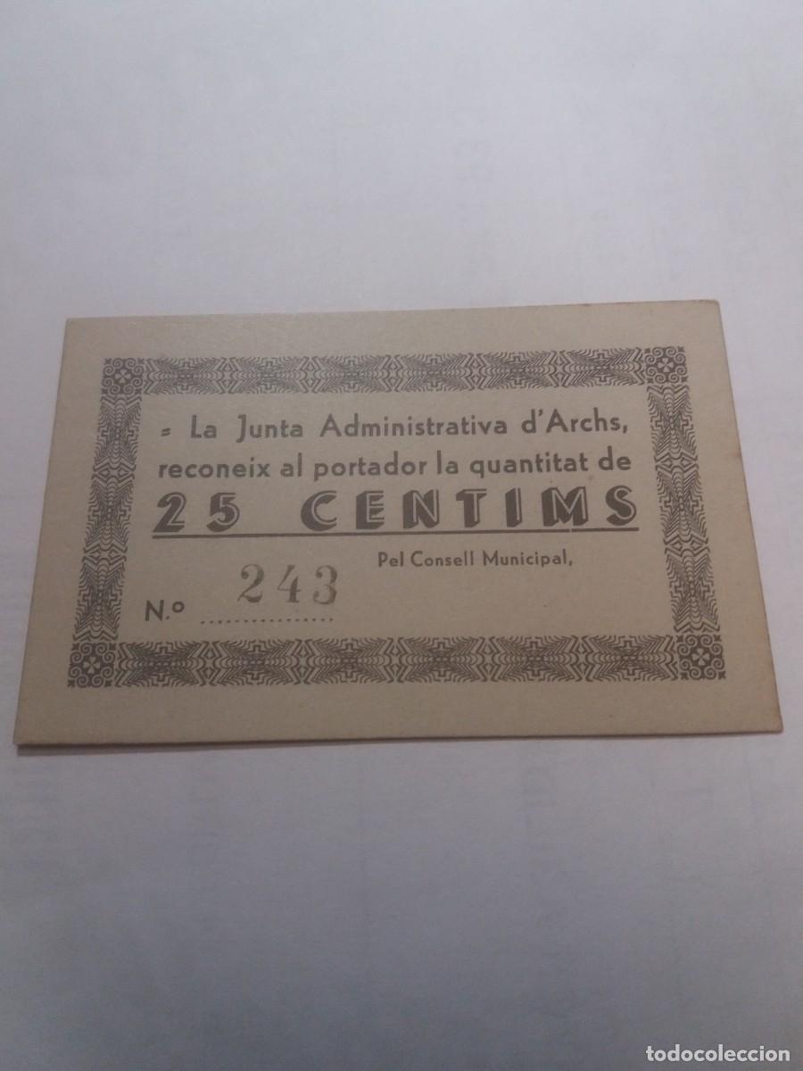 Billetes locales: Billete 25 C&egrave;ntims Junta Administrativa DARCHS - Foto 1