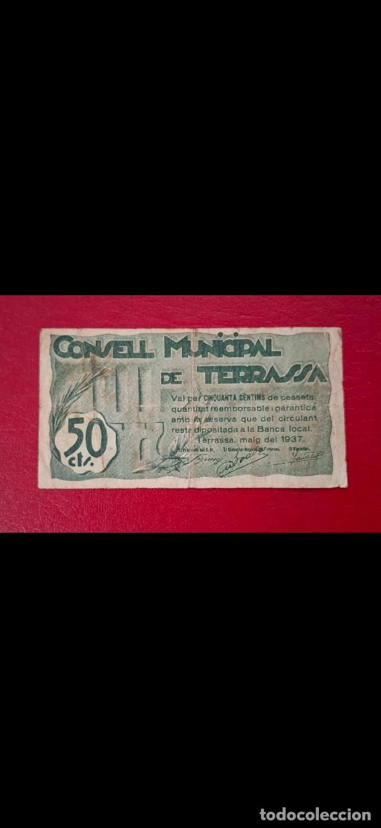 Billetes locales: Billete local, 50 c&eacute;ntimos de TERRASSA - Foto 1