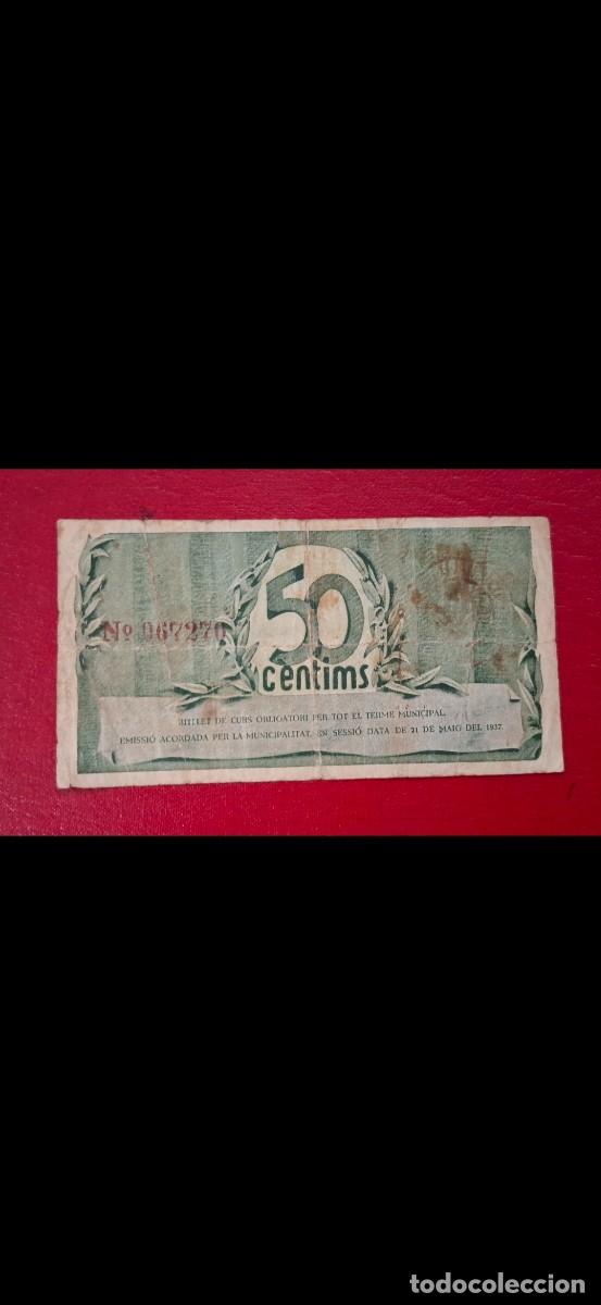 Billetes locales: Billete local, 50 c&eacute;ntimos de TERRASSA - Foto 2
