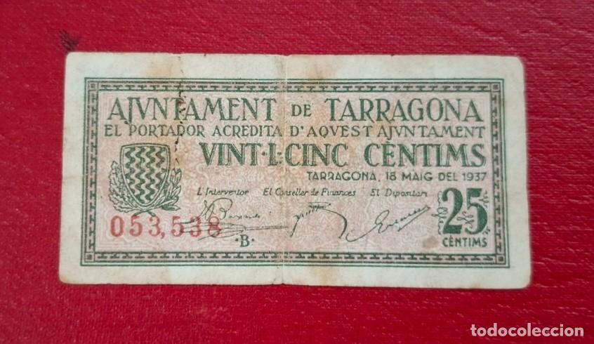 Billetes locales: Billete local de 25 c&eacute;ntimos de TARRAGONA - Foto 1