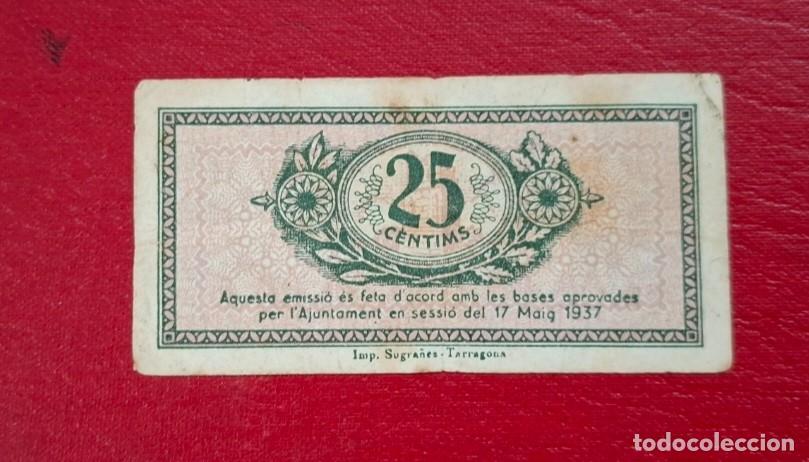 Billetes locales: Billete local de 25 c&eacute;ntimos de TARRAGONA - Foto 2