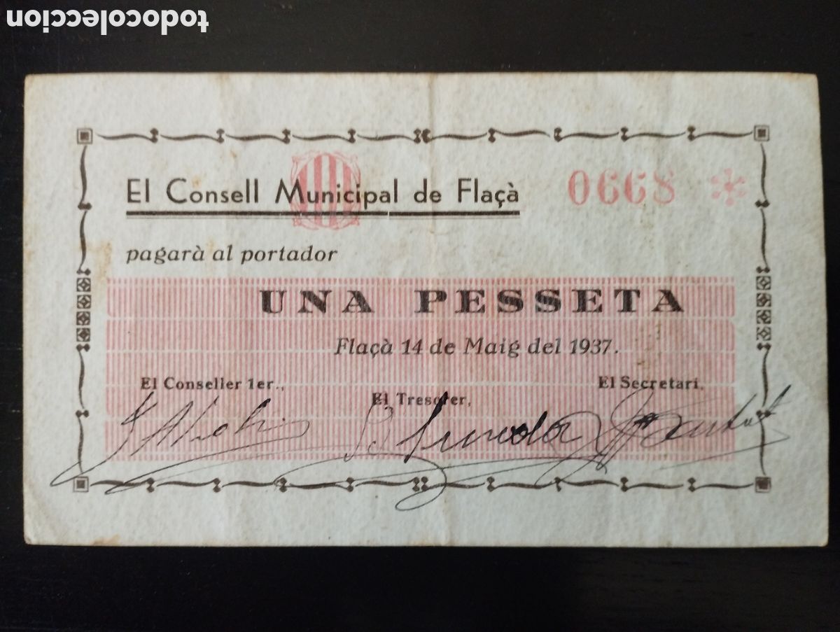 Lokale Banknoten: Gerona - Flaca ayuntamiento