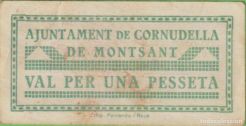 Billetes locales: BILLETES LOCALES - CORNUDELLA DE MONTSANT - TARRAGONA - 1 PESSETA - S/F - T-1030 (MBC) RRRR