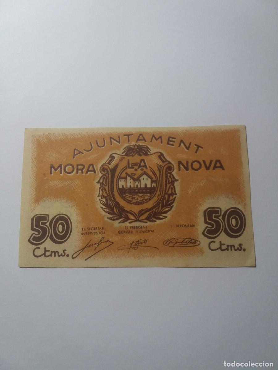 Billetes locales: Billete 50 C&egrave;ntims Ajuntament MORA LA NOVA - Foto 1