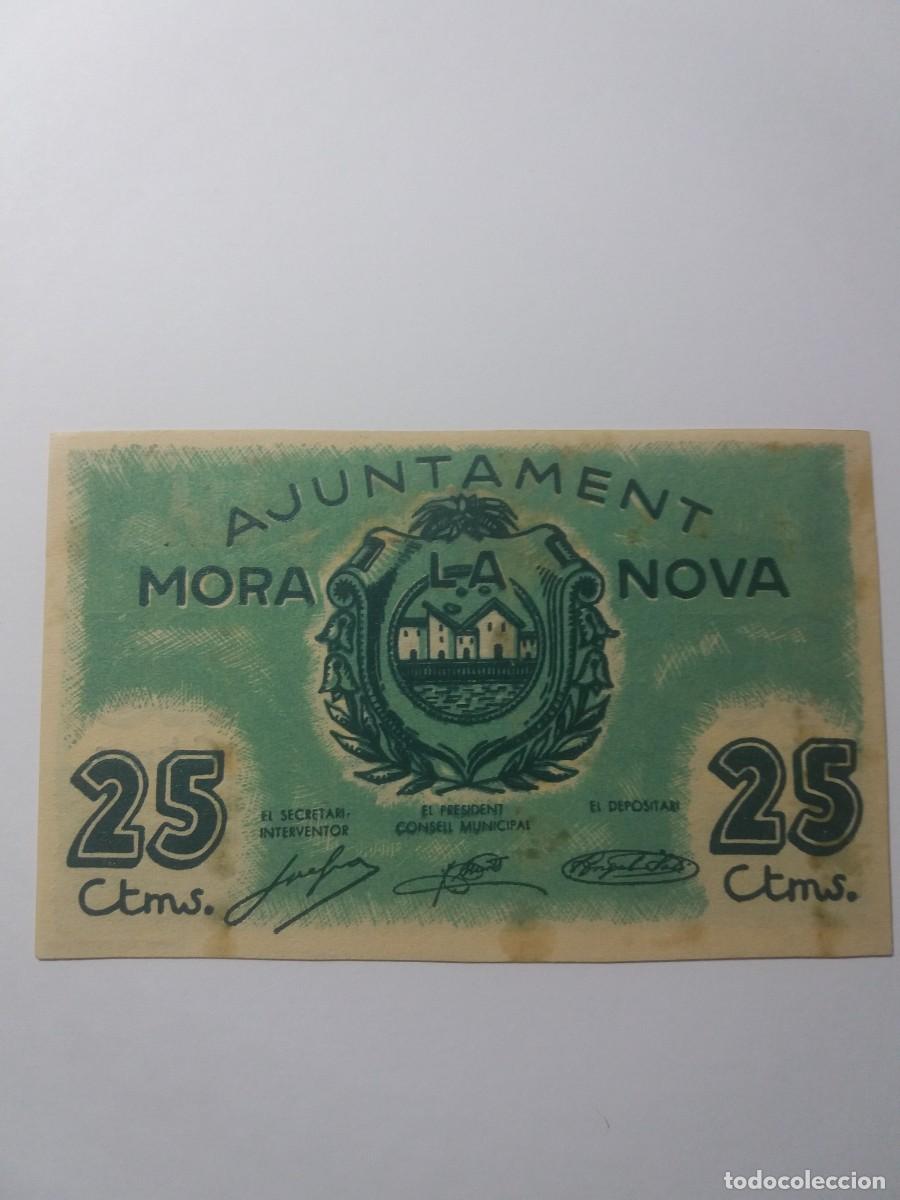 Billetes locales: Billete 25 C&egrave;ntims Ajuntament MORA LA NOVA - Foto 1