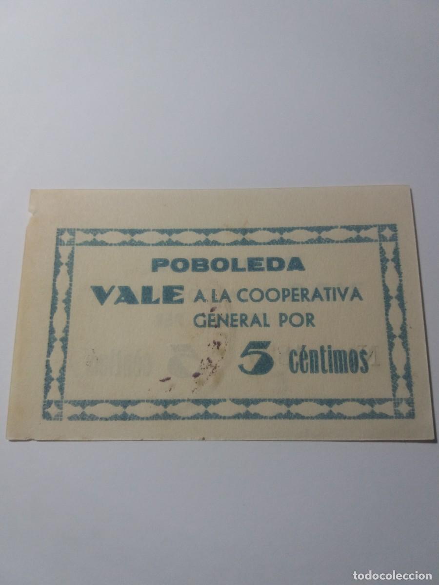 Billetes locales: Billete Val 5 C&egrave;ntims POBOLEDA - Foto 2