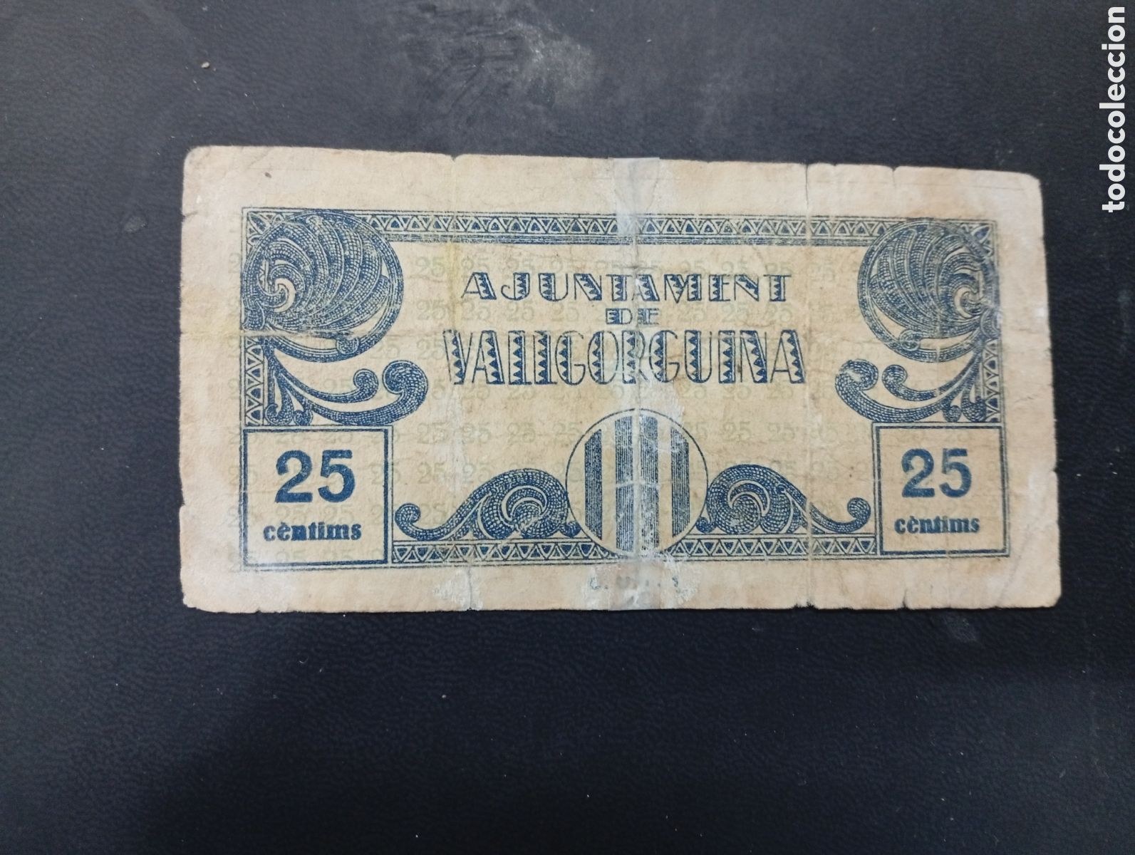 Billets locaux: Billete de 25 c&egrave;ntimos Vallgorguina 1937 Barcelona