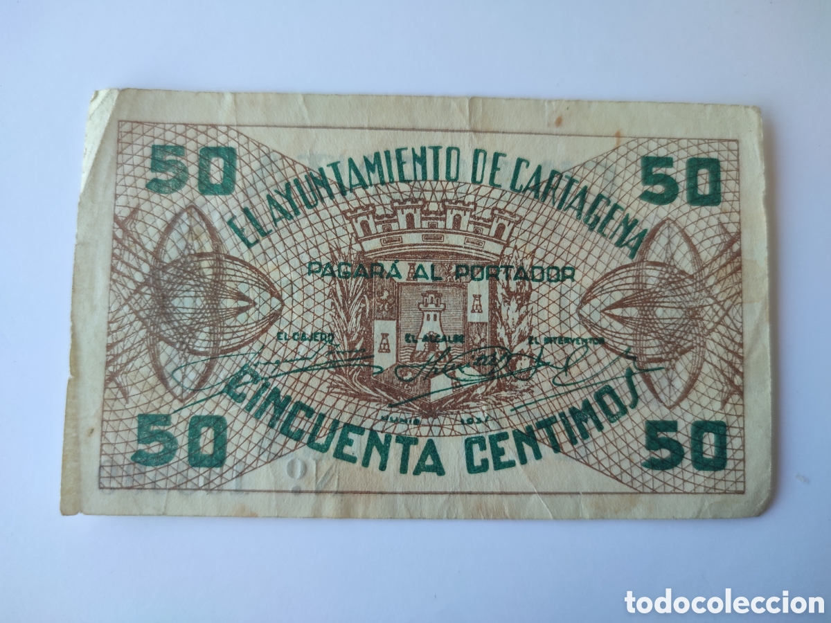 Billetes locales: 50 c&eacute;ntimos de Cartagena - Foto 1