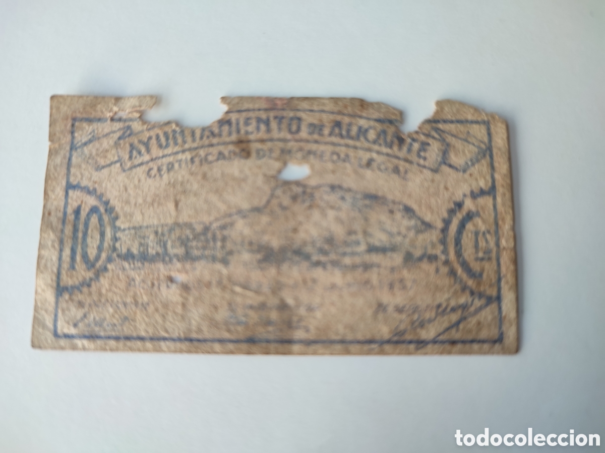 Billetes locales: 10 c&eacute;ntimos de Alicante - Foto 1