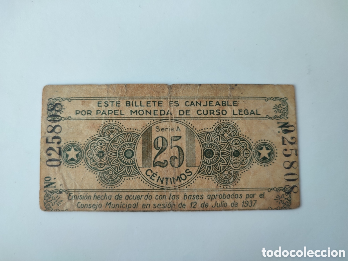 Billetes locales: 25 c&eacute;ntimos de Alcoy (Alicante) - Foto 2