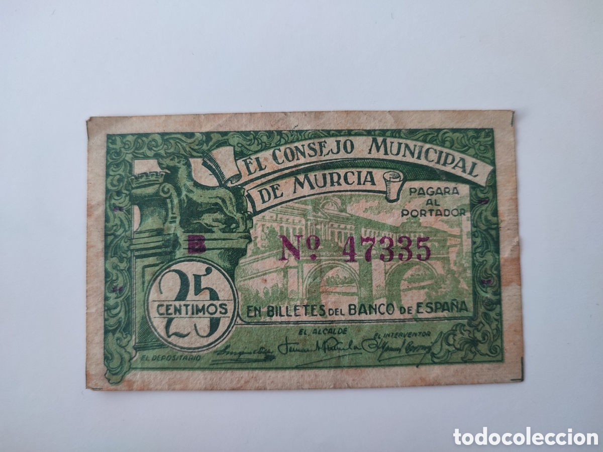 Billetes locales: 25 c&eacute;ntimos de Murcia - Foto 1