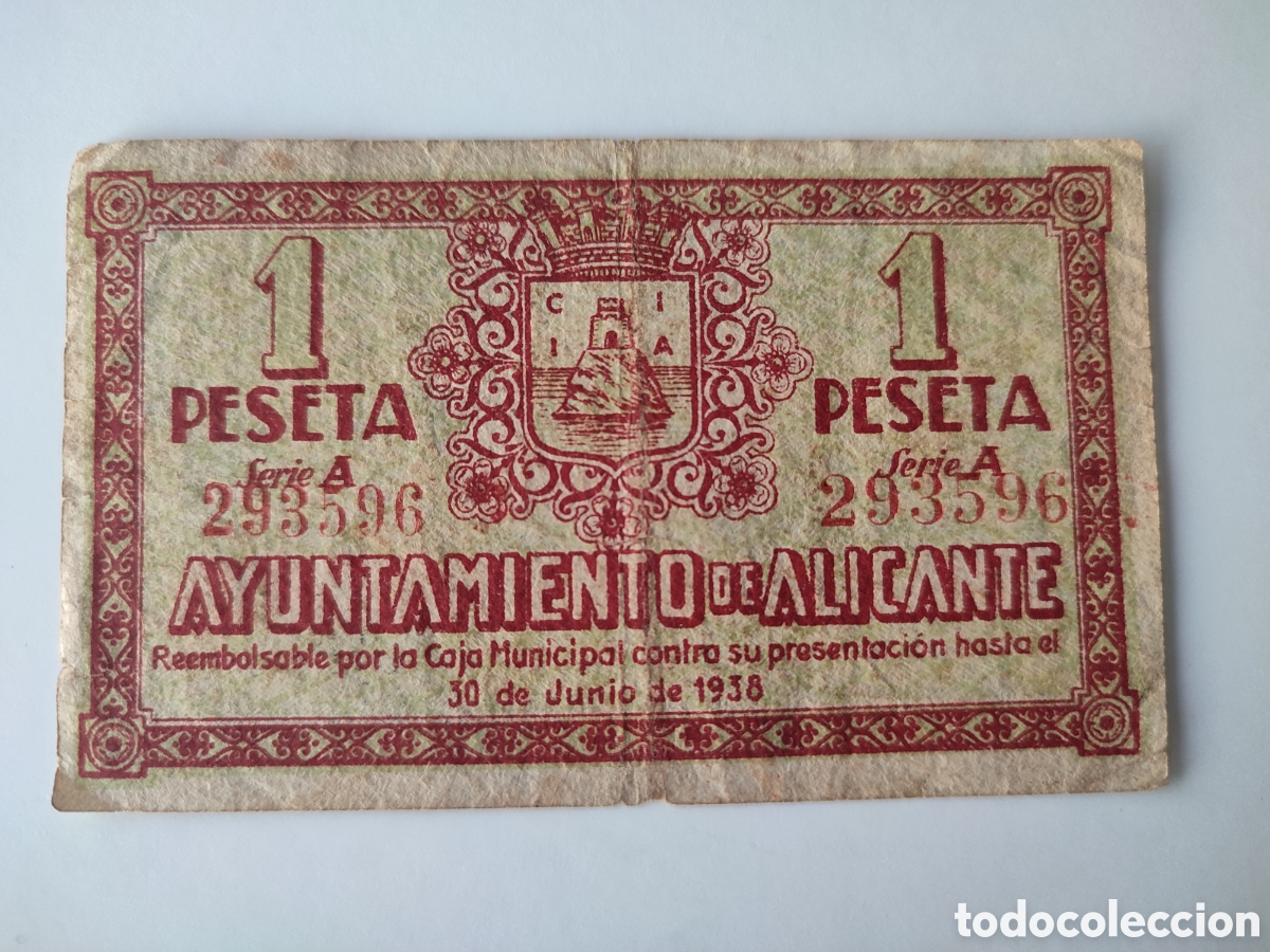 Billetes locales: 1 peseta de Alicante - Foto 1