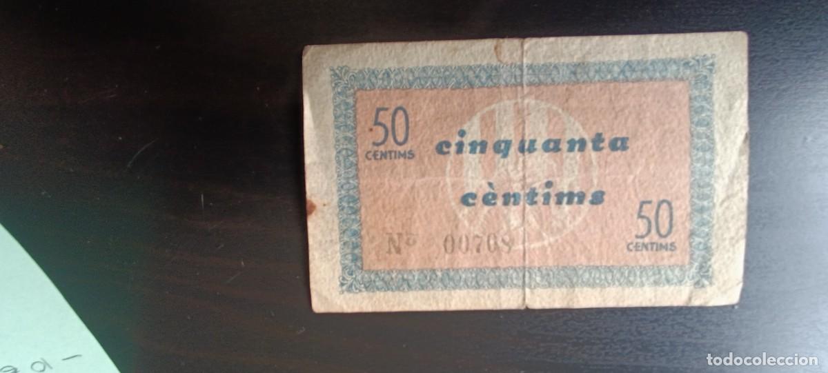 Billetes locales: 50 CENTIMOS DEL AJUNTAMENT DE CODINES DEL VALLES DEL A&Ntilde;O 1937 - Foto 1