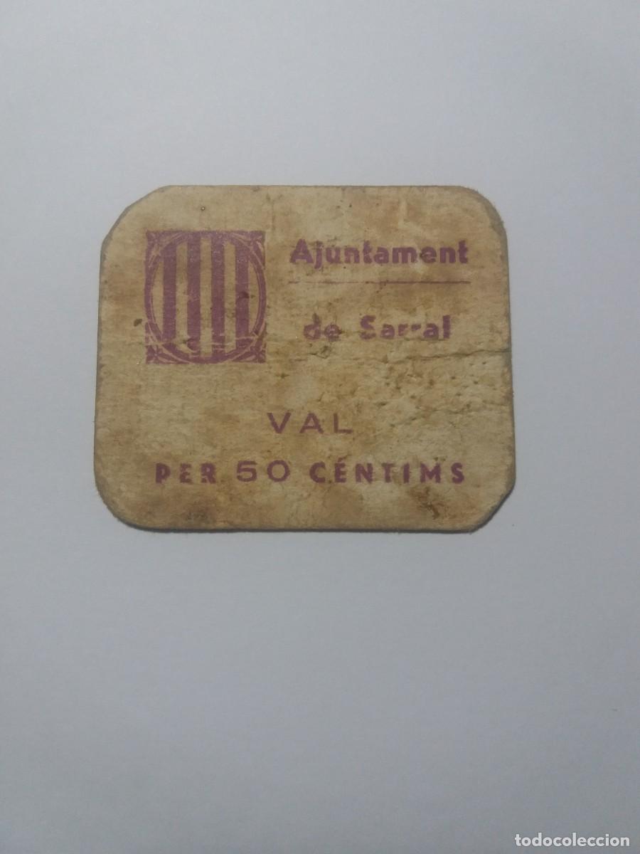 Billetes locales: Billete 50 C&egrave;ntims Ajuntament SARRAL - Foto 1
