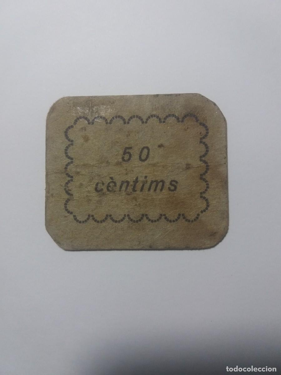 Billetes locales: Billete 50 C&egrave;ntims Ajuntament SARRAL - Foto 2