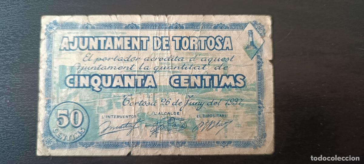 Billetes locales: Billete de 50 Centims de Tortosa de 1937 - Foto 1