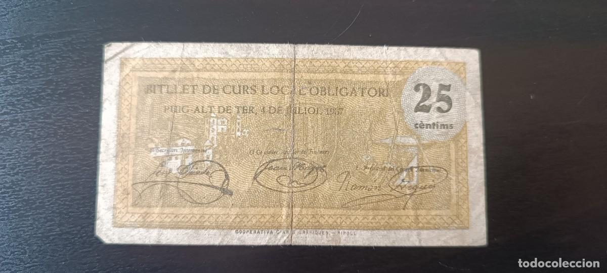 Billetes locales: PUIG-ALT DE TER. GIRONA. 25 CENTIMS - Foto 2
