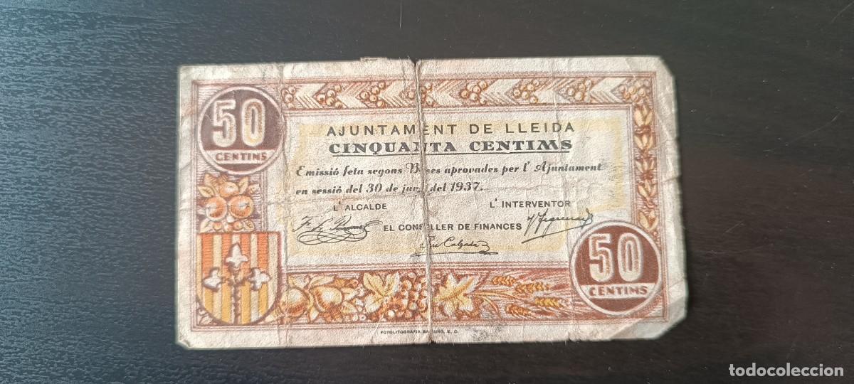 Billetes locales: LLEIDA 50 CENTIMOS 1937 - Foto 1