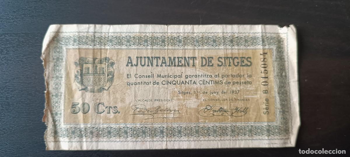 Billetes locales: AJUNTAMENT DE SITGES 50 CENTIMS - Foto 1