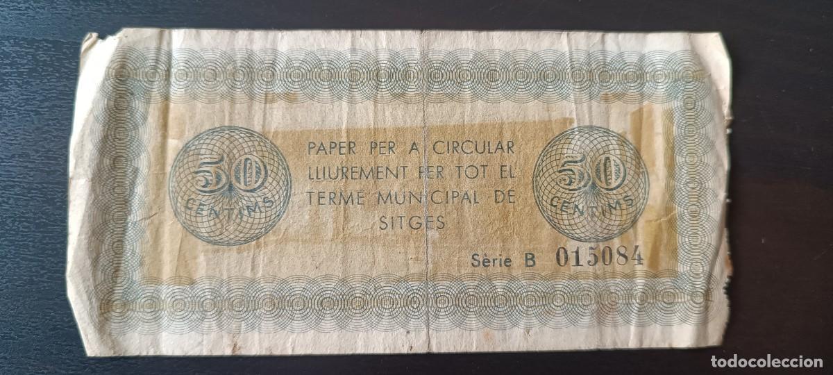 Billetes locales: AJUNTAMENT DE SITGES 50 CENTIMS - Foto 2