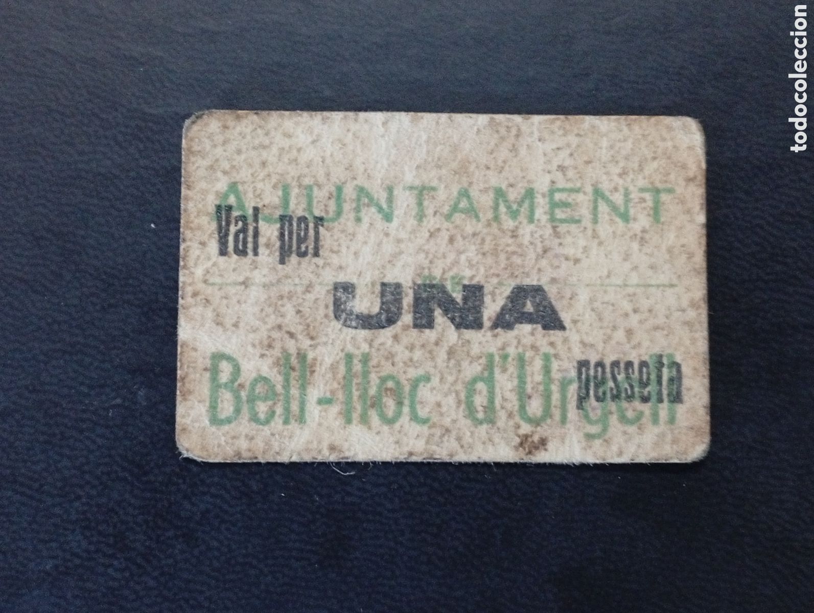 Billetes locales: Billete de 1peseta Belloch d'Urgell 1937 Lleida