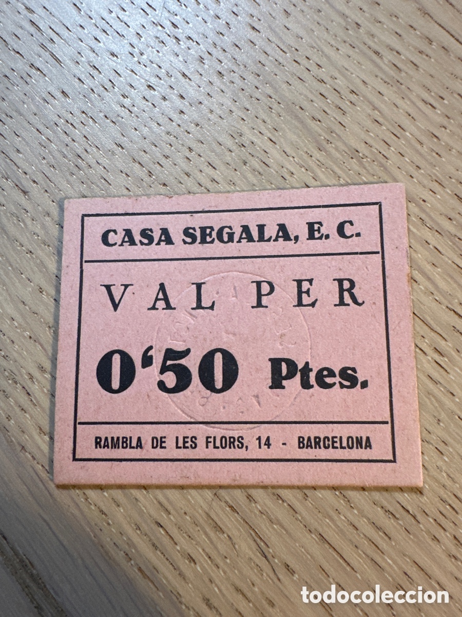 Billetes locales: Billete local Casa Segala Barcelona 0,50cts