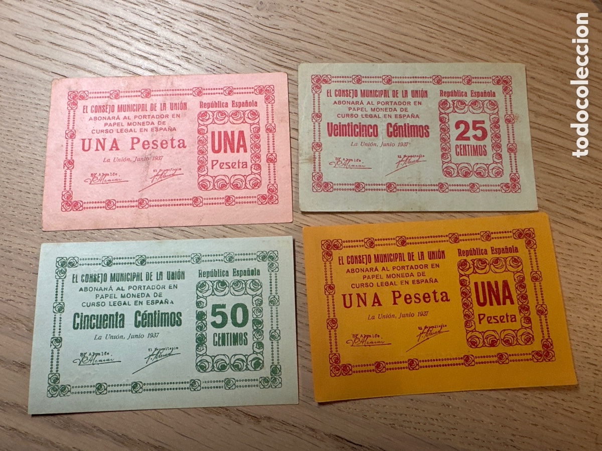 Billetes locales: Billete local Murcia La union 1/25/50/1