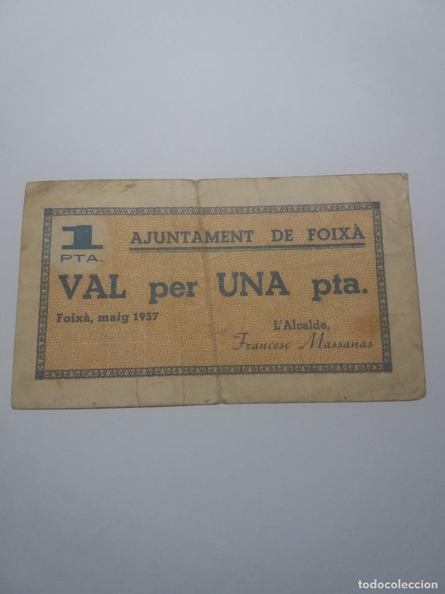 Billets locaux: Billete 1 Pesseta Ajuntament FOIX&Agrave; Maig 1937