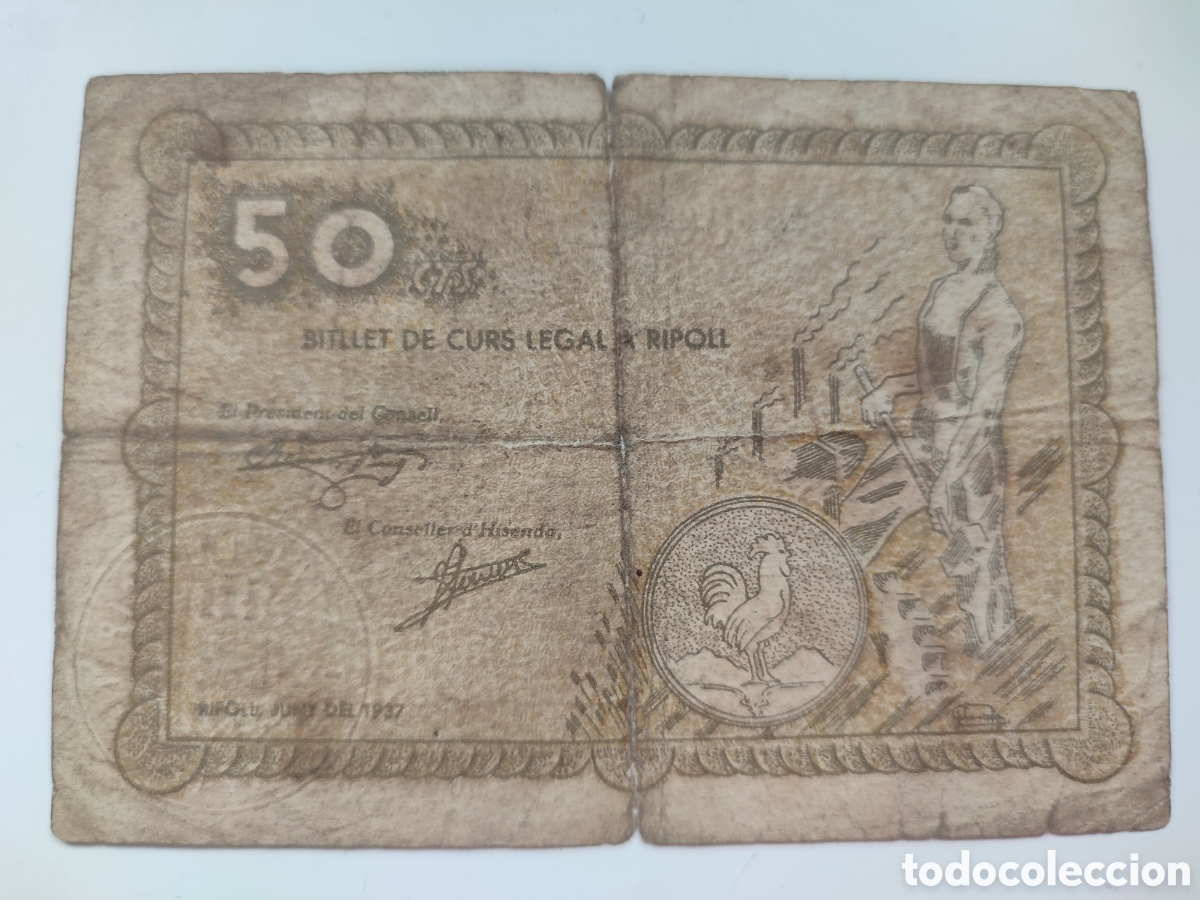 Billetes locales: 50 c&eacute;ntimos de Ripoll (Gerona) - Foto 2
