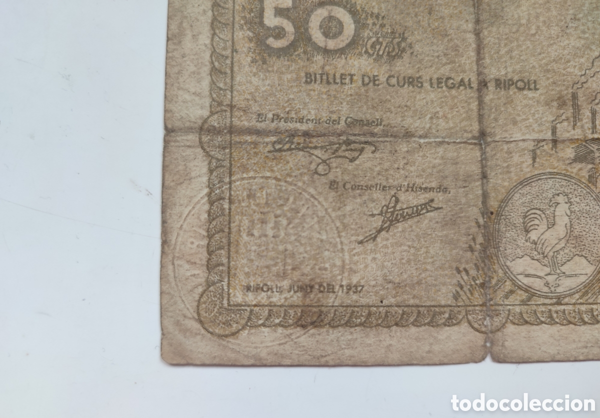 Billetes locales: 50 c&eacute;ntimos de Ripoll (Gerona) - Foto 3