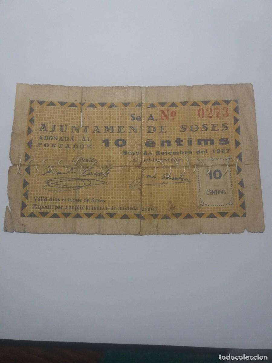 Billetes locales: Billete 10 C&egrave;ntims Ajuntament SOSES